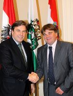 Landeshauptmann Franz Voves beim Treffen mit Ivan Jakovćić, dem Regionalpräsidenten von Istrien