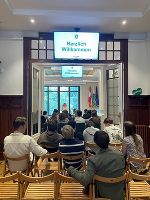 Vortrag der Referentin Lia Gobiet über die Tätigkeiten der EU-Institutionen und des Steiermark-Büros Brüssel.