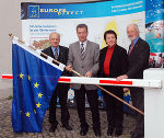 Am Foto (von links): Max Wratschgo (Europäische Föderalistische Bewegung), Hofrat Ludwig Rader (Europa-Abteilung des Landes), Christa Hofmeister (Europajugend) und Karl-Georg Doutlik (Leiter der Vertretung der EU-Kommission in Österreich).