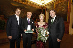 Honorarkonsul Mag. Rudi Roth mit Botschafter Dr. István Horváth, Kammersängerin Ildikó Raimondi und Landeshauptmann Mag. Franz Voves im Minoritensaal in Graz.