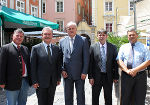 Zweiter Landtagspräsident Franz Majcen (2.v.l) begrüßte die Delegation aus Vukovar unter Leitung von Gespan Božo Galić (Bildmitte) mit Vize-Gespan Željko Cirba (2.v.r) und mit dem Direktor der Regionalagentur HRAST, Zvonimir Čordašić (rechts), die vom ICS-Außenhandelsexperten Wilfried Leitgeb (links) begleitet wurde.