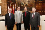 2. LT-Präsident Franz Majcen, der Botschafter der Republik Polen in Österreich Jerzy Marganski, LT-Präsident Manfred Wegscheider und Honorarkonsul Gerold Ortner, v.l.