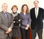 Von rechts: Gesandter Willy Kempel vom Außenministerium, Marion Obermayr von der ÖGfE, sowie Heidi Zikulnig und Josef Bauer von EuropeDirect Steiermark. © Europe Direct Steiermark / Stefan Börger