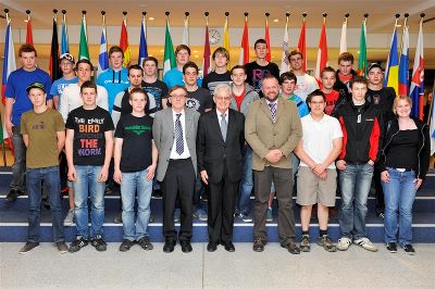 Die 3.Klasse der LFS Grabnerhof im Berlaymont-Gebäude in Brüssel.