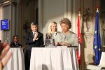 Premiere in der Alten Universität Graz: Viviane Reding, Claudia Reiterer und Michael Spindelegger (von rechts) beim EU-Townhallmeeting