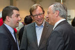 v.l.: Branislav Bugarski (Minister für Internationales und Selbstverwaltung der Autonomen Provinz Vojvodina – Partnerregion der Steiermark), Christian Buchmann (Europalandesrat), Günter Dörflinger (Vorstandsdirektor Christof Holding AG). © Regine Schöttel