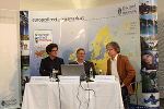 Moderator Christian Sakulin in Diskussion mit Michael Narodoslawsky und Adolf Gross © europe direct Steiermark / Johannes Steinbach (alle Fotos)