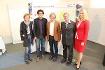 Die Referenten zusammen mit den Organisatorinnen der Diskussion, "europe direct Steiermark"-Leiterin Heidi Zikulnig (l.) und eseia-Director Brigitte Hasewend