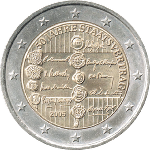 "Österreich ist frei" - Abschluss des Staatsvertrages am 15.5.1955 © 2-Euro-Gedenkmünze von 2005