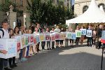 Schülerinnen und Schüler der NMS Graz-Engelsdorf präsentierten zur Eröffnung die 17 Ziele für nachhaltige Entwicklung