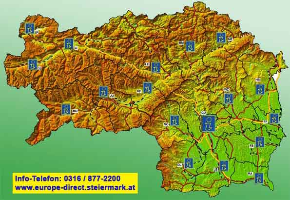 Europe Direct Informationsnetzwerk - Steiermark-Landkarte - www.europa