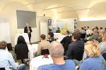 Landesrat Dr. Christian Buchmann begrüßte die steirischen Lehrlinge mit Auslandspraxis zu einem Erfahrungsaustausch im Medienzentrum Steiermark