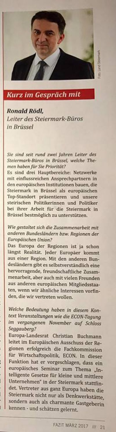 Zeitungsartikel über das Gespräch