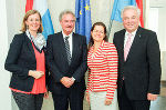 Landesrätin Barbara Eibinger-Miedl, der luxemburgische Außenminister Jean Asselborn, Landesrätin Doris Kampus und Landeshauptmann Hermann Schützenhöfer (v.l.).