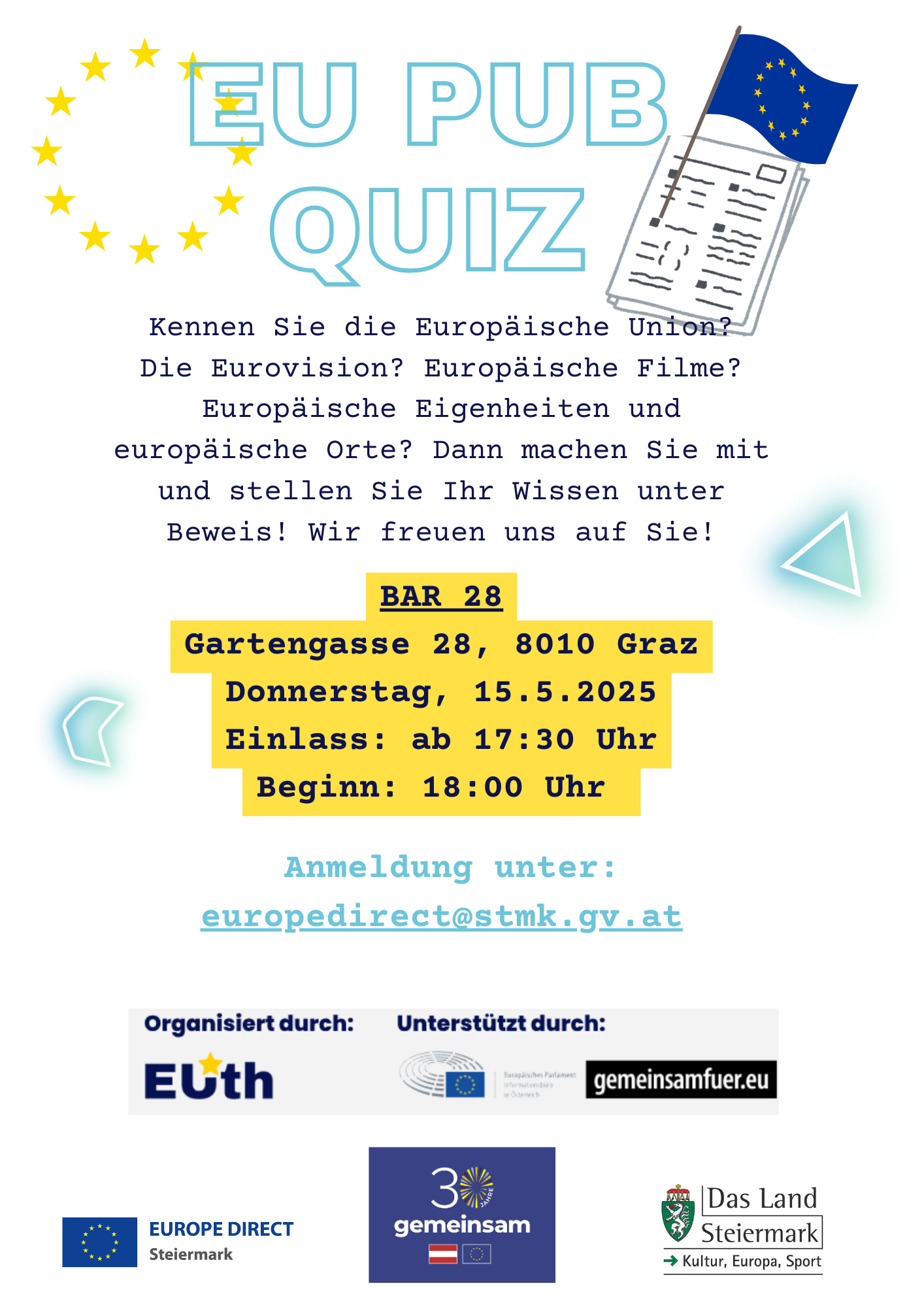 Schau vorbei beim Pub Quiz!
